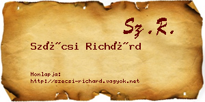 Szécsi Richárd névjegykártya