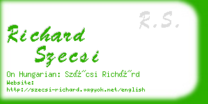 richard szecsi business card